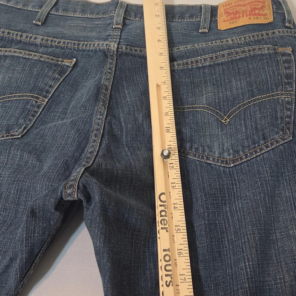 Levi 569 Loose Straight Jeans Mens 38x29 Blue Denim 5-Pocket Pants